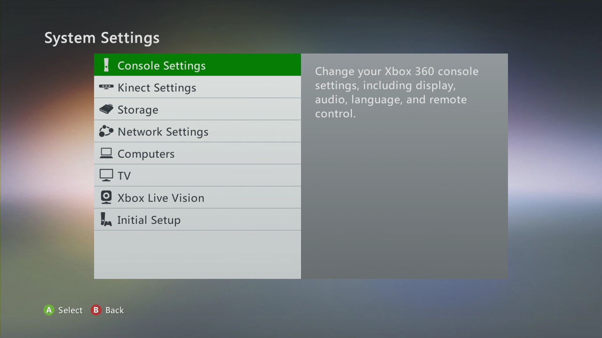 Console Settings
